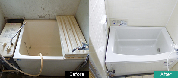 浴室のライフアップ工事例 (Before/After)